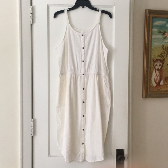 old navy white linen dress
